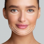 woman with cosmetic surgery lines